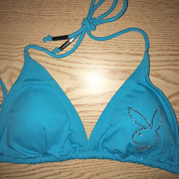 New 2pc Sexy Vintage Playboy Thong Bikini Swimsuit Diamonds Size Large & XL - Picture 4 of 13